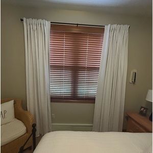Pottery Barn Emery Linen White Blackout Curtains